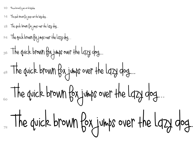 Blueberry Oatmeal font waterfall
